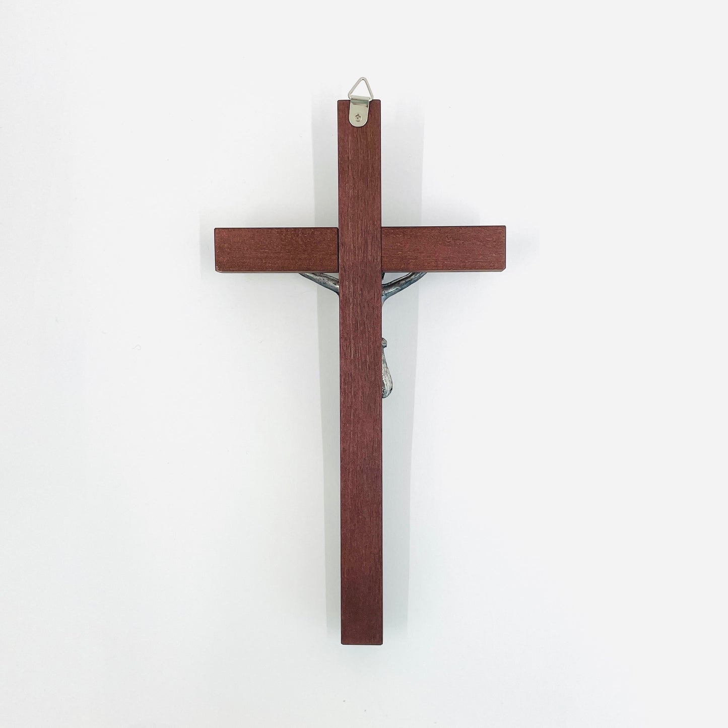 D1010125 壁掛け木製十字架　金属像付き　縦幅26×横幅14cm